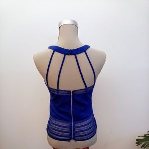 Blue high neck top size small